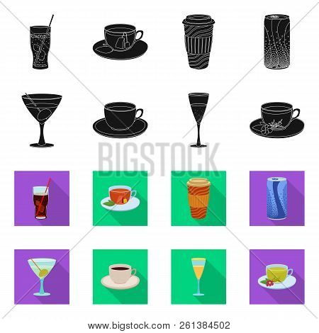 Vector Design Of Drink And Bar Symbol. Set Of Drink And Party Stock Vector Illustration.
