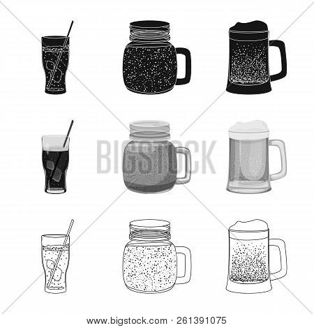 Vector Illustration Of Drink And Bar Icon. Set Of Drink And Party Stock Vector Illustration.