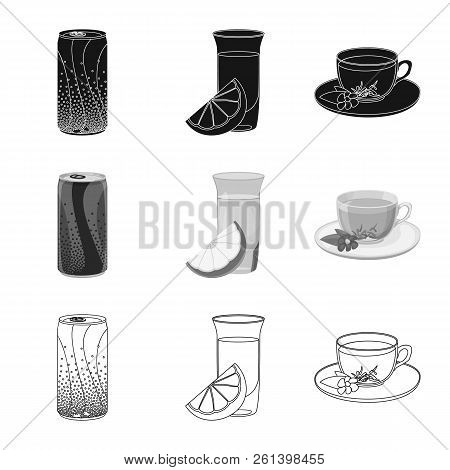 Vector Design Of Drink And Bar Icon. Set Of Drink And Party Vector Icon For Stock.