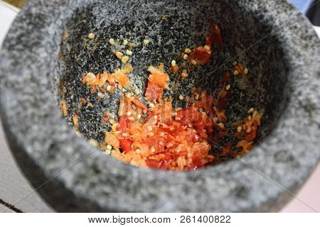 Garlic & Chilli Paste Or Red Curry For  Stir Fried Pork With Holy Basil.