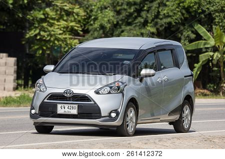 Chiangmai, Thailand - September 7 2018: New Product Of Toyota Automobile, Toyota Sienta Mini Mpv Van