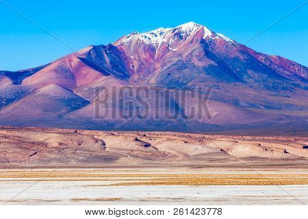 Ollague Or Ullawi Is A Massive Andesite Stratovolcano In The Andes On The Border Between Bolivia And