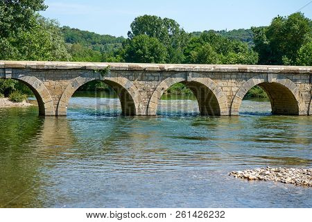 Bridge Over Ceze River At Monclus Gard Occitanie France