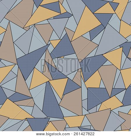 Colorful Geometric Abstract Seamless Pattern With Triangles. Vector Illustration.