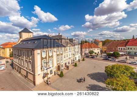 Kutna Hora, Czech Republic - August 26 2018: Palacky Square In The Historic Center.