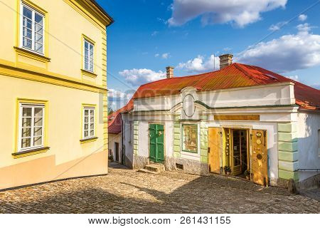 Colorful Facades Of Houses In The Historic Center Of Kutna Hora In The Czech Republic, Europe.