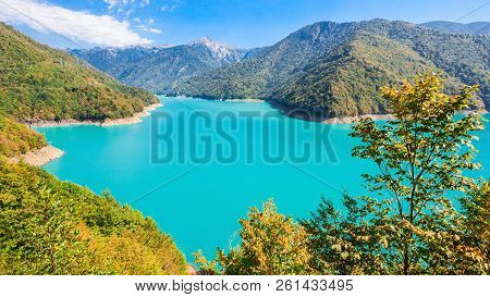 Inguri Reservoir In Upper Svaneti Region, Georgia