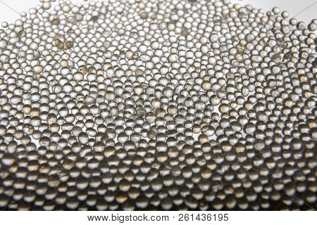 Abstract Background With Silica Gel Balls On White Background.