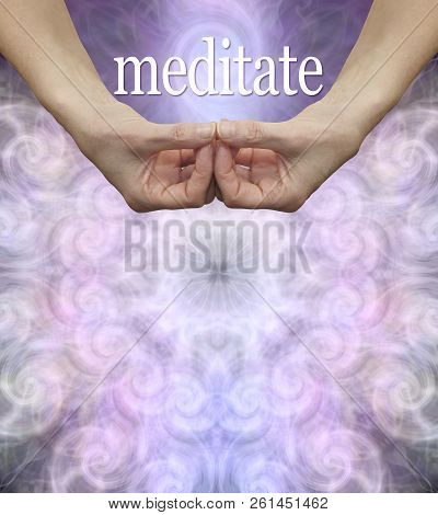 Meditation Message Background - Female Hands Shaped In Amida Buddha Samahita Mudra Hand Position Wit