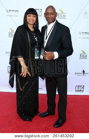 AVALON - SEP 28:  Kathy GIbson, Mitchell GIbson at the Catalina Film Festival - Friday Red Carpet at the Casino on September 28, 2018 in Avalon, CA