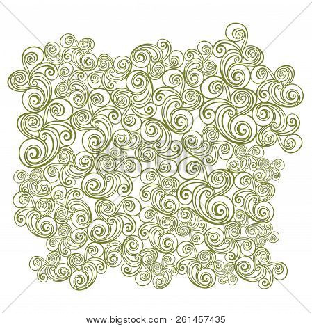 Vector Green And White Floral Spiral Pattern Background