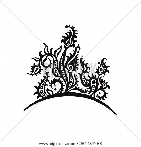 Abstract Vector Floral Black And White Painting Pattern