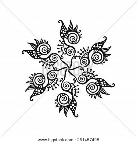 Abstract Vector Floral Black And White Painting Pattern