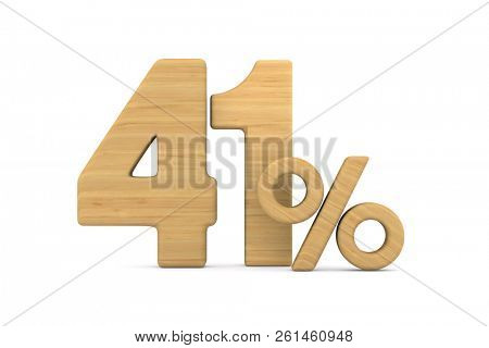 fourty one percent on white background. Isolated 3D illustration