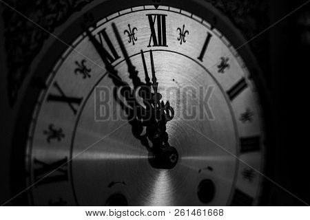 Old German Handmade Clock In The Black Forest