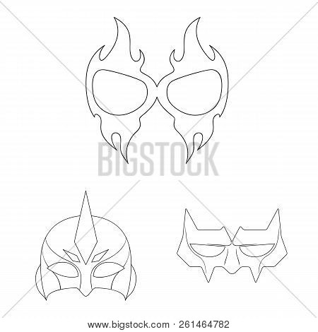 Vector Design Of Hero And Mask Icon. Set Of Hero And Superhero Vector Icon For Stock.