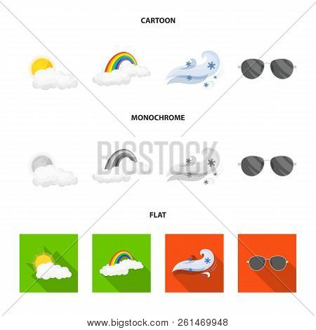 Vector Illustration Of Weather And Climate Icon. Set Of Weather And Cloud Stock Vector Illustration.