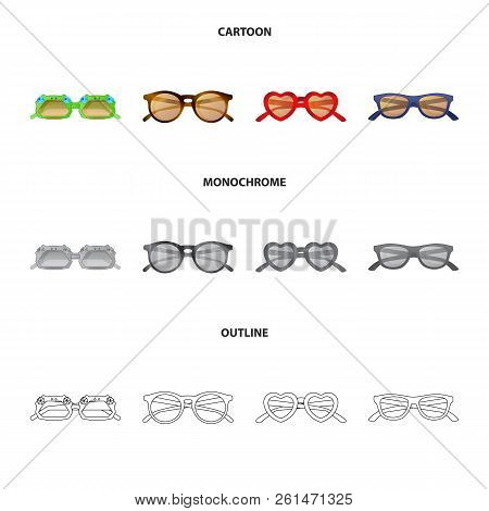 Vector Illustration Of Glasses And Sunglasses Icon. Set Of Glasses And Accessory Stock Vector Illust