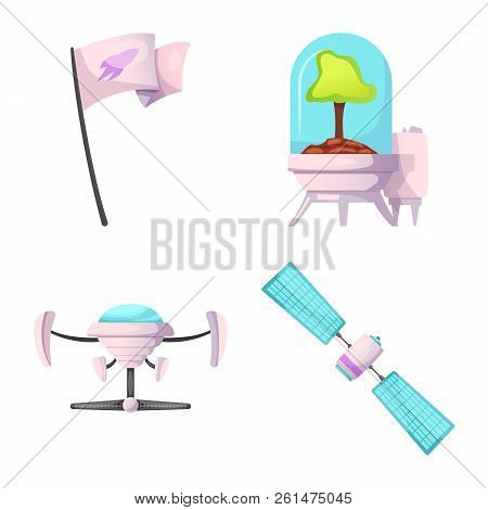 Vector Design Of Mars And Space Icon. Collection Of Mars And Planet Stock Vector Illustration.
