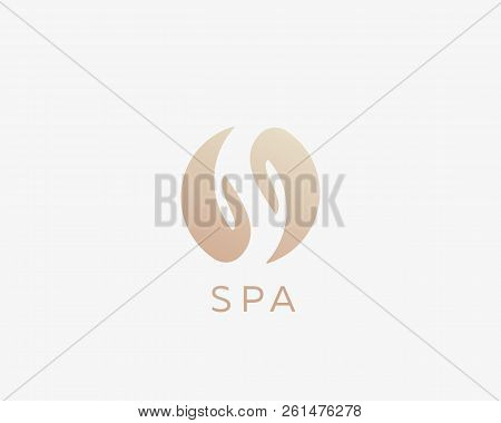 Spa, Letter S, Yin Yang, Hands Logotype. Relax Massage Care Vector Logo.