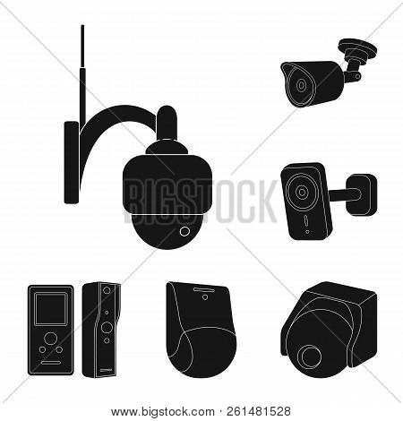 Vector Illustration Of Cctv And Camera Icon. Set Of Cctv And System Stock Symbol For Web.