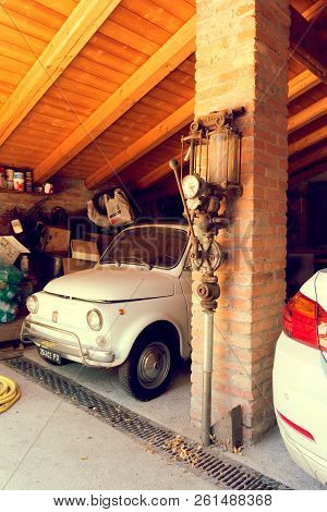 Montagnana, Italy August 27, 2018: Retro Car Fiat 600 1955 Release.