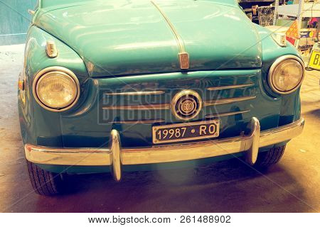 Montagnana, Italy August 27, 2018: Retro Car Fiat 600 1955 Release.