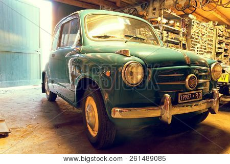 Montagnana, Italy August 27, 2018: Retro Car Fiat 600 1955 Release.