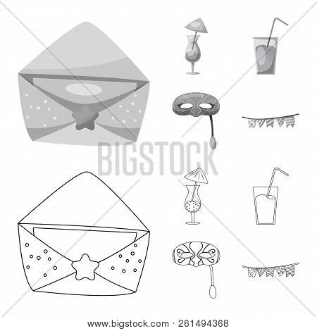 Vector Design Of Party And Birthday Sign. Set Of Party And Celebration Vector Icon For Stock.