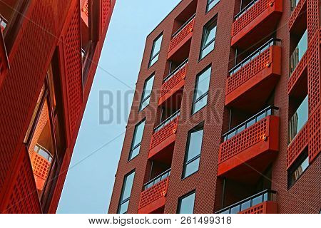 Tallinn, Estonia - August 30, 2018: Modern Architecture In Rotermann Quarter In The Evening