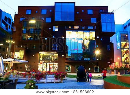 Tallinn, Estonia - August 29, 2018: Scandinavian Architecture Of Rotermann Quarter
