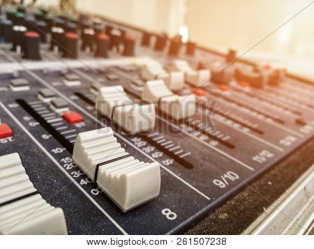 Mixer And Power Mixer And Audio Set With Morning Light