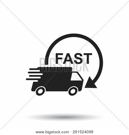Delivery Truck Vector Illustration. Fast Delivery Service Shippi