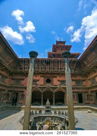 Sundari Chowk Of Patan Durbar Square And The Woor Carvings On The Doors And Windows