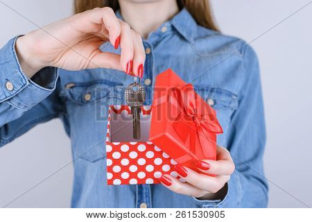 Happiness Lifestyle Sell Lease Business Concept. Cropped Close Up Studio Photo Portrait Of Confident