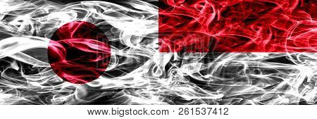 Japan Vs Monaco, Monacan Smoke Flags Placed Side By Side