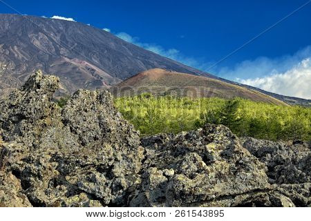 volcanic landscape of Etna Park, Sicily