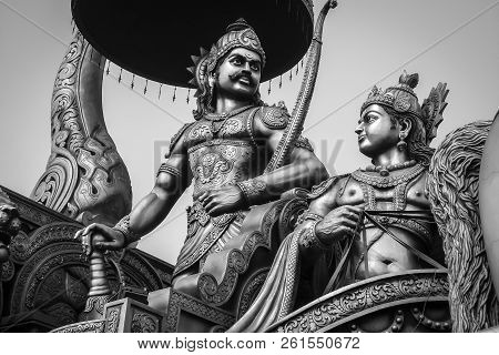 Dwarapudi, India - Circa January, 2018. Architecture Of Ayyappa Swamy Temple In Dwarapudi, India.