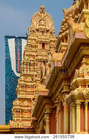 Dwarapudi, India - Circa January, 2018. Architecture Of Ayyappa Swamy Temple In Dwarapudi, India.