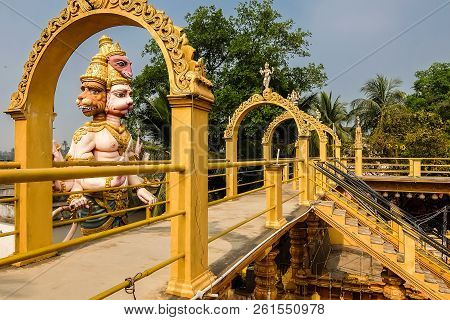 Dwarapudi, India - Circa January, 2018. Architecture Of Ayyappa Swamy Temple In Dwarapudi, India.