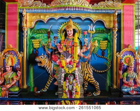 Dwarapudi, India - Circa January, 2018. Architecture Of Ayyappa Swamy Temple In Dwarapudi, India.