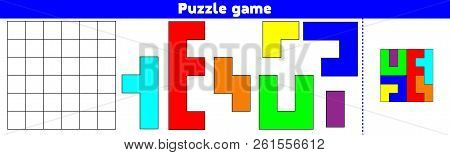 Puzzle Game.  Complete The Pattern. Education Logic Game For Preschool Kids. Vector Illustration