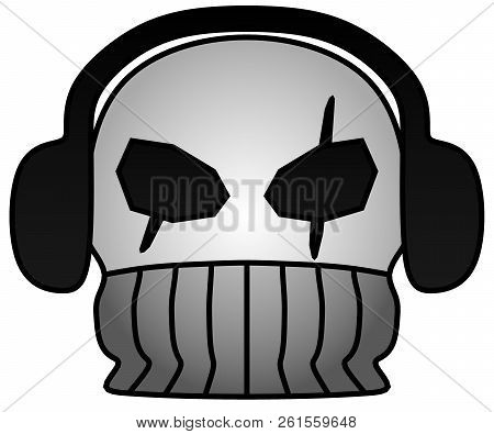 A 2d Picture Of A Punk Wearing Headphones, That I Made In Blender.