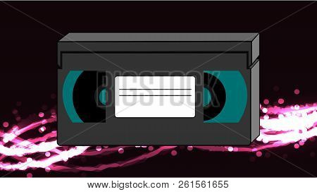 Old Retro Wines Antique Analog Hipster With Film Video Cassette For A Vcr With A Magnetic Film To Wa