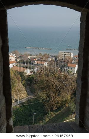 vindow over Grottammare, Italy