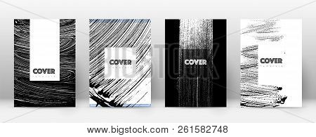 Cover Page Design Template. Hipster Brochure Layout. Breathtaking Trendy Abstract Cover Page. Black 