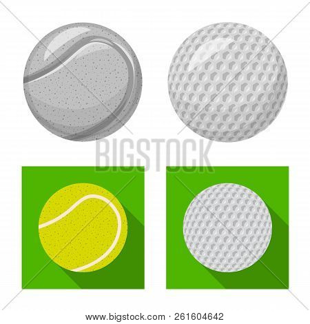 Vector Design Of Sport And Ball Symbol. Set Of Sport And Athletic Vector Icon For Stock.
