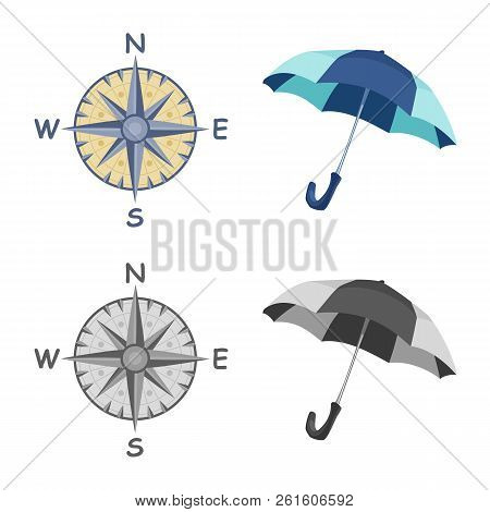 Isolated Object Of Weather And Climate Sign. Set Of Weather And Cloud Vector Icon For Stock.