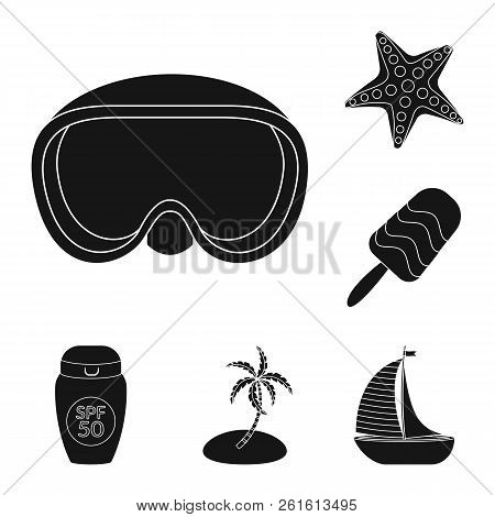 Isolated Object Of Equipment And Swimming Icon. Collection Of Equipment And Activity Stock Symbol Fo