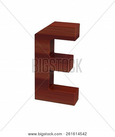 3d Rendering Font Polished Rosewood Germania Capital E